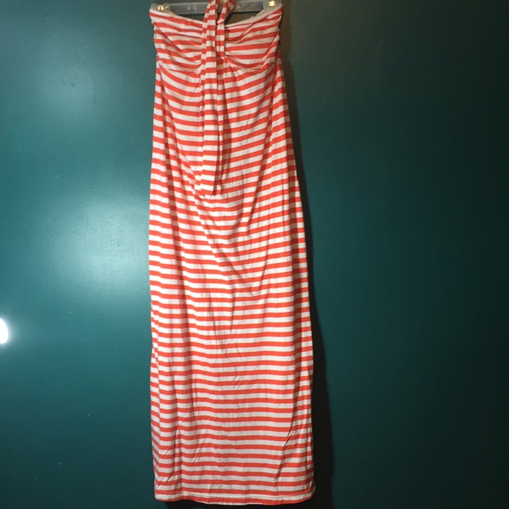 Maternity Striped Maxi Halter Dress Small